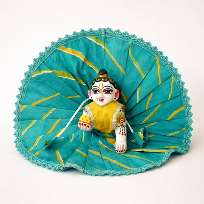 Jogan Meera Blue Cotton Lehriya Poshak for Laddu Gopal