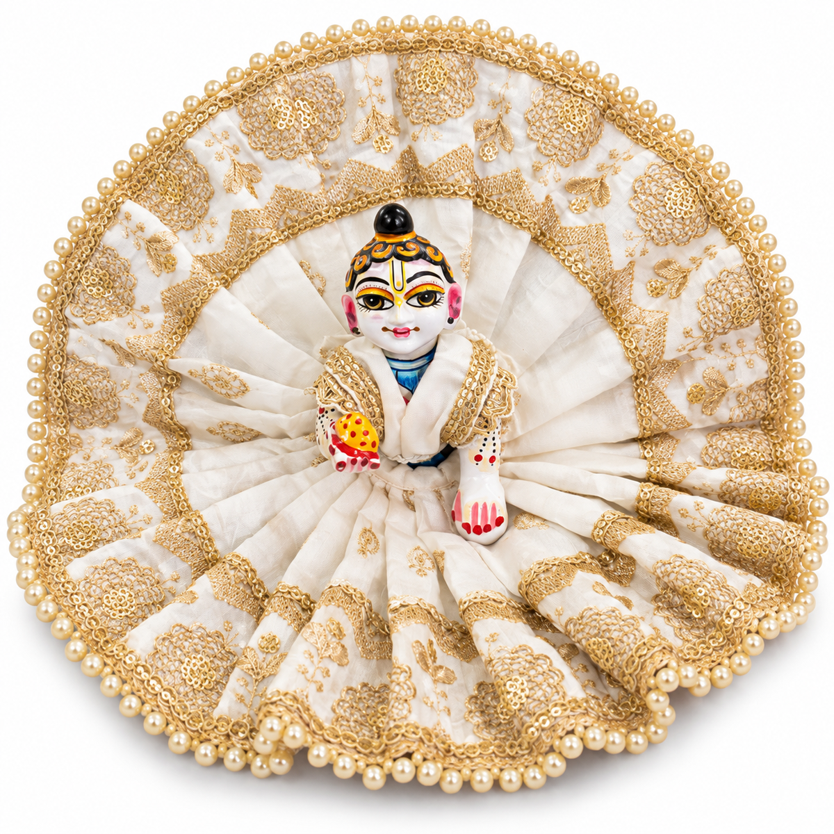 Jogan Meera Heavy Border Work Poshak for Sharad Purnima for Laddu Gopal