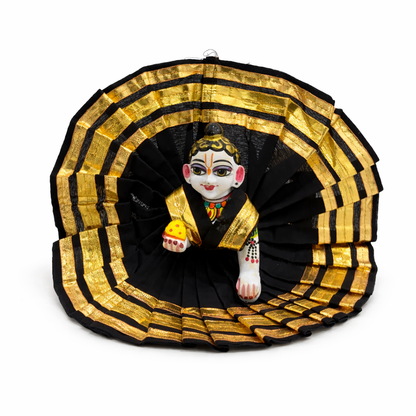 Jogan Meera Black Daily Wear Gotta Cotton Poshak for Laddu Gopal