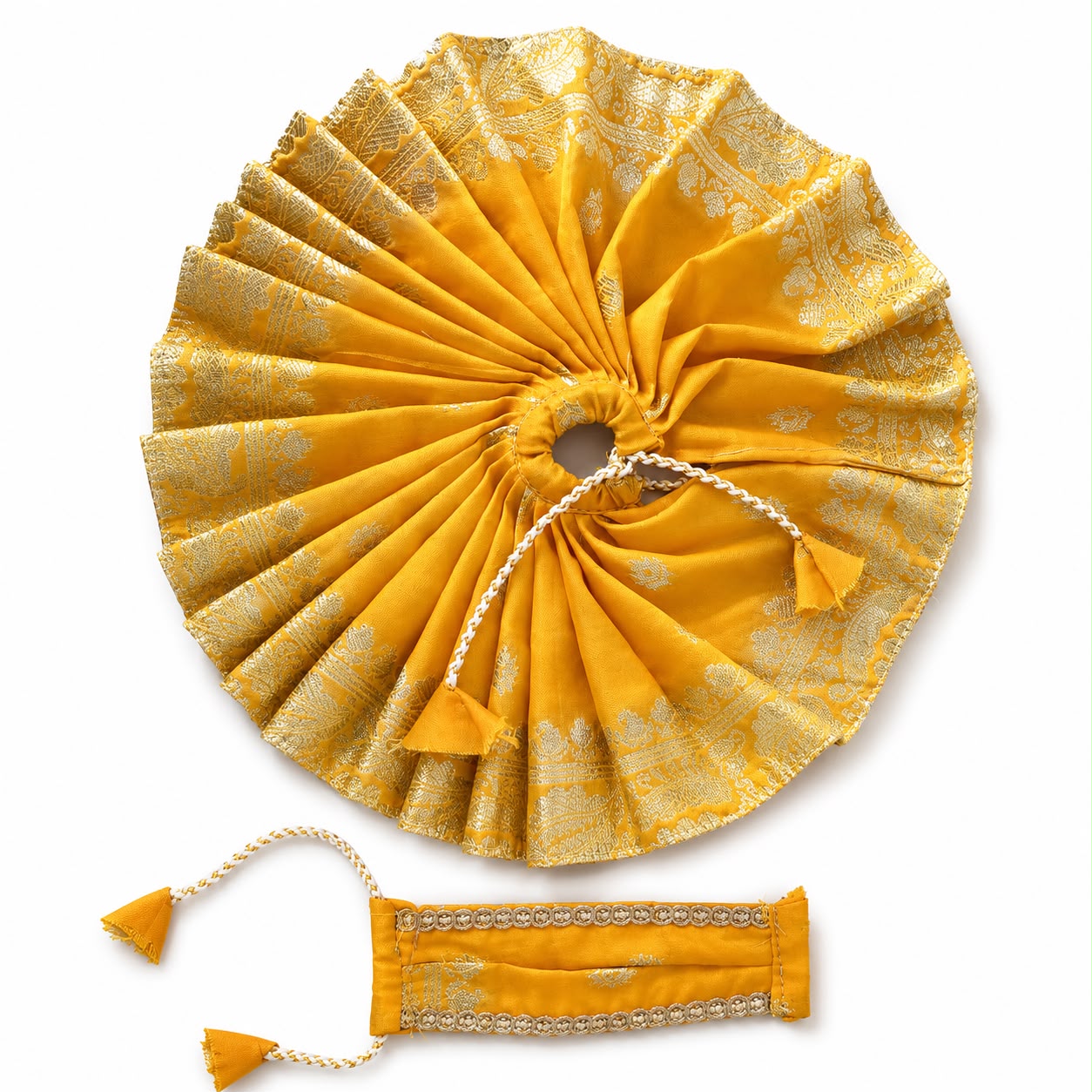 Jogan Meera Banarasi Yellow Poshak for Laddu Gopal Ji