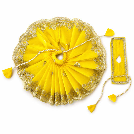 Jogan Meera Yellow Single Net Poshak for Laddu Gopal Ji