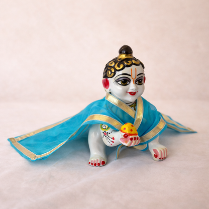 Jogan Meera Light Blue Daily Wear Gotta Cotton Chira Vastra for Lalan ju