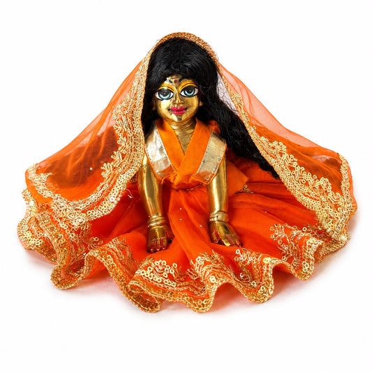 Jogan Meera Orange Single Net Poshak for Radha Ju