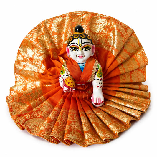 Jogan Meera Banarasi Orange Poshak for Laddu Gopal Ji
