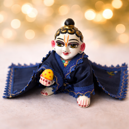 Jogan Meera Dark Blue Heavy Manipuri Embroidery Chira Vastra for Lalan ju