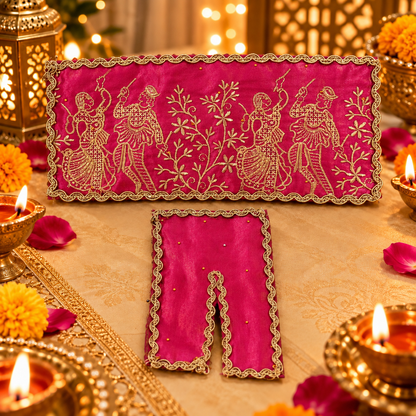 Jogan Meera Dark-Pink Heavy Diwali Raja Rani Chira Vastra for Lalan Ju