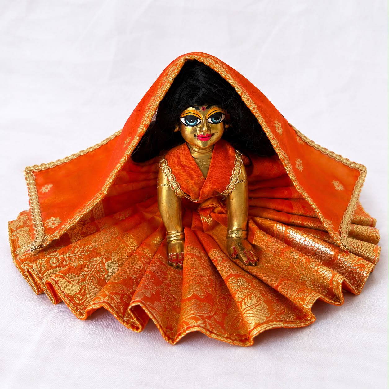 Jogan Meera Banarasi Orange Poshak for Radha Ju