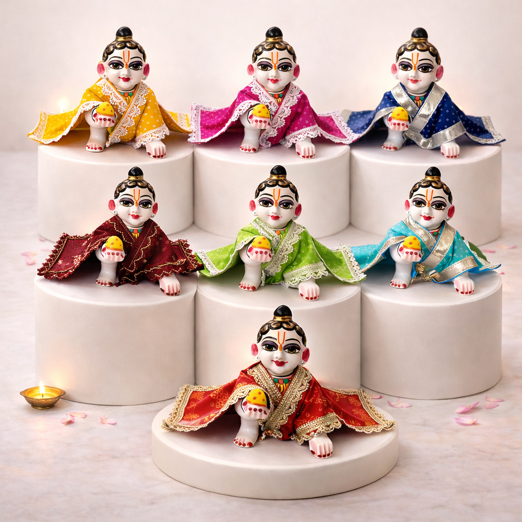 Pick Any Bandhni chira vastra for lalan ju – 1, 3 or 5 Combo