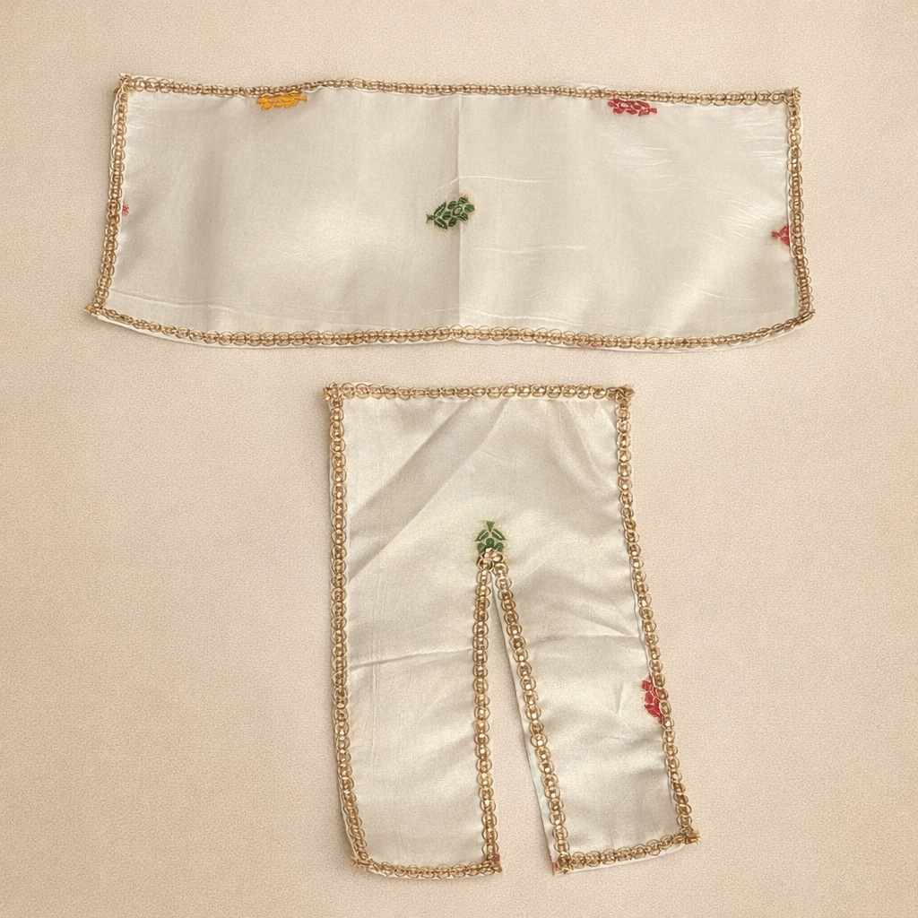 Jogan Meera White Banarasi Fabric Chira Vastra for Lalan ju – Festive Collection