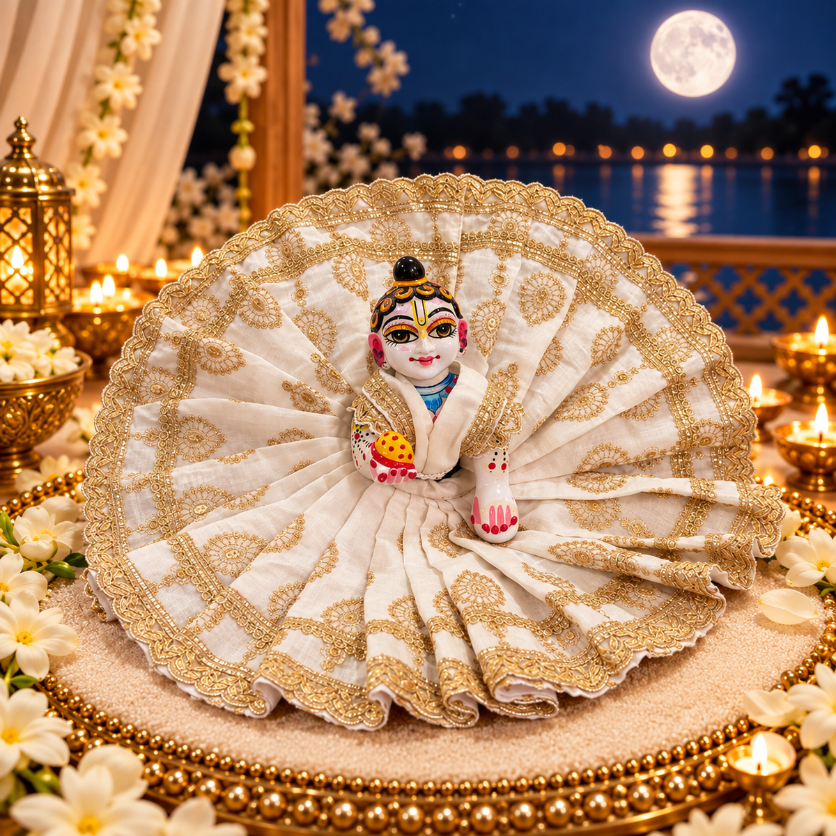 Jogan Meera Heavy Border  Poshak for Sharad Purnima for Laddu Gopal