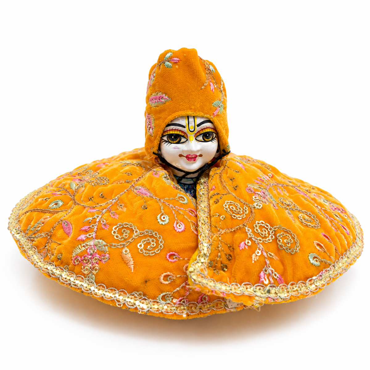 Jogan Meera Winter Yellow Fargul Dress With Topa for Laddu Gopal Ji and Radha Ji