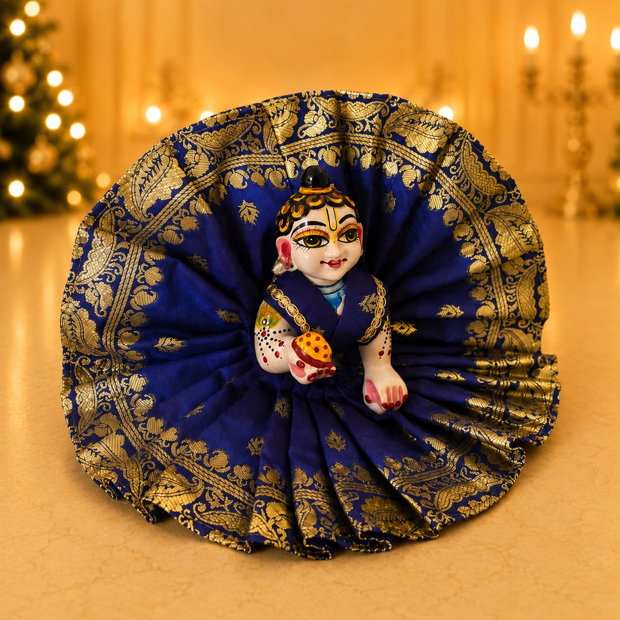 Jogan Meera Banarasi Dark Blue Poshak for Laddu Gopal Ji