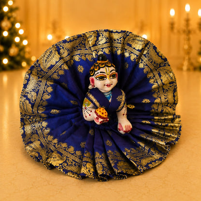 Jogan Meera Banarasi Dark Blue Poshak for Laddu Gopal Ji