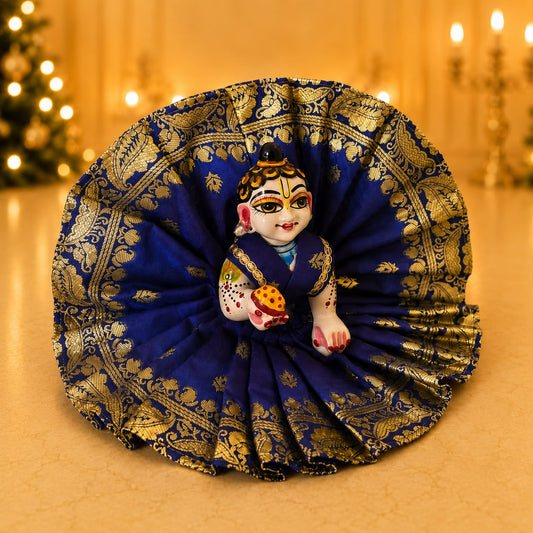 Jogan Meera Banarasi Dark Blue Poshak for Laddu Gopal Ji