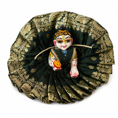 Jogan Meera Banarasi Dark Green Poshak for Laddu Gopal Ji