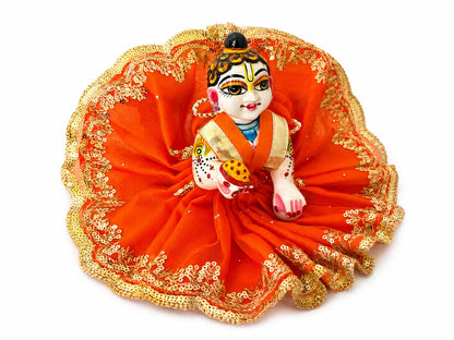 Jogan Meera Orange Single Net Poshak for Laddu Gopal Ji