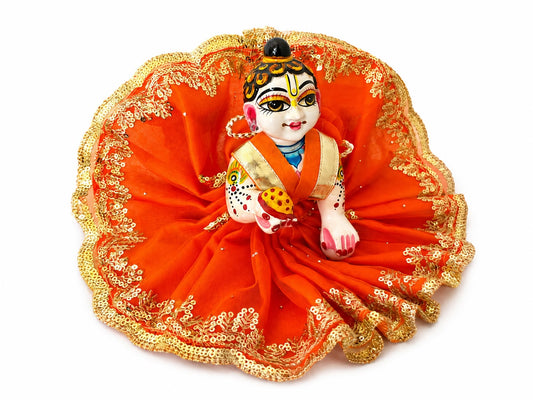 Jogan Meera Orange Single Net Poshak for Laddu Gopal Ji