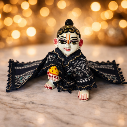 Jogan Meera Dark Blue Cotton Print Chira Vastra for Lalan ju