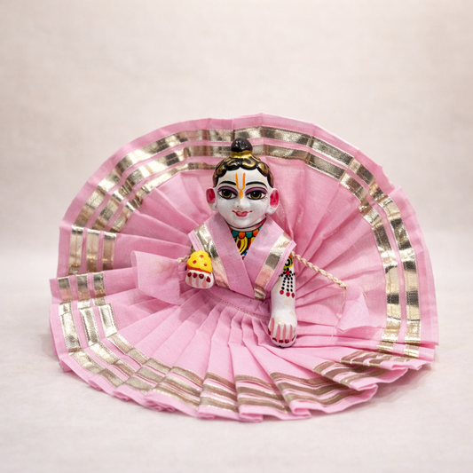Jogan Meera Light Pink Daily Wear Gotta Cotton Poshak for Laddu Gopal