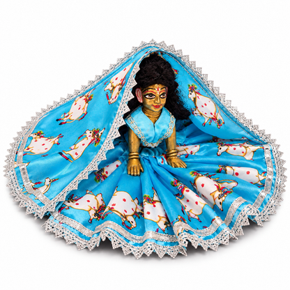 Jogan Meera Gopashtami Special Light-blue Cow Poshak for Radha Rani Ji