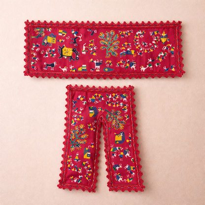 Jogan Meera Pink Multi Print Cotton Chira Vastra for Lalan ju