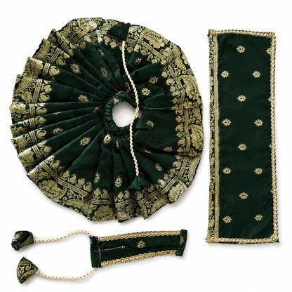 Jogan Meera Banarasi Dark Green Poshak for Radha Ju