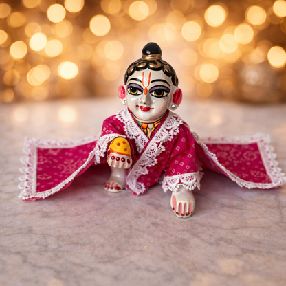 Jogan Meera Pink Bandhani Print Chira Vastra for Lalan ju