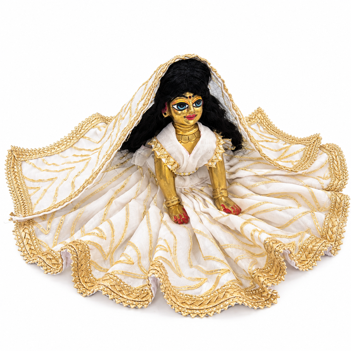 Jogan Meera White Lining Poshak for Sharad Purnima for Radha Rani