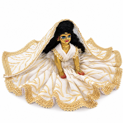 Jogan Meera White Lining Poshak for Sharad Purnima for Radha Rani