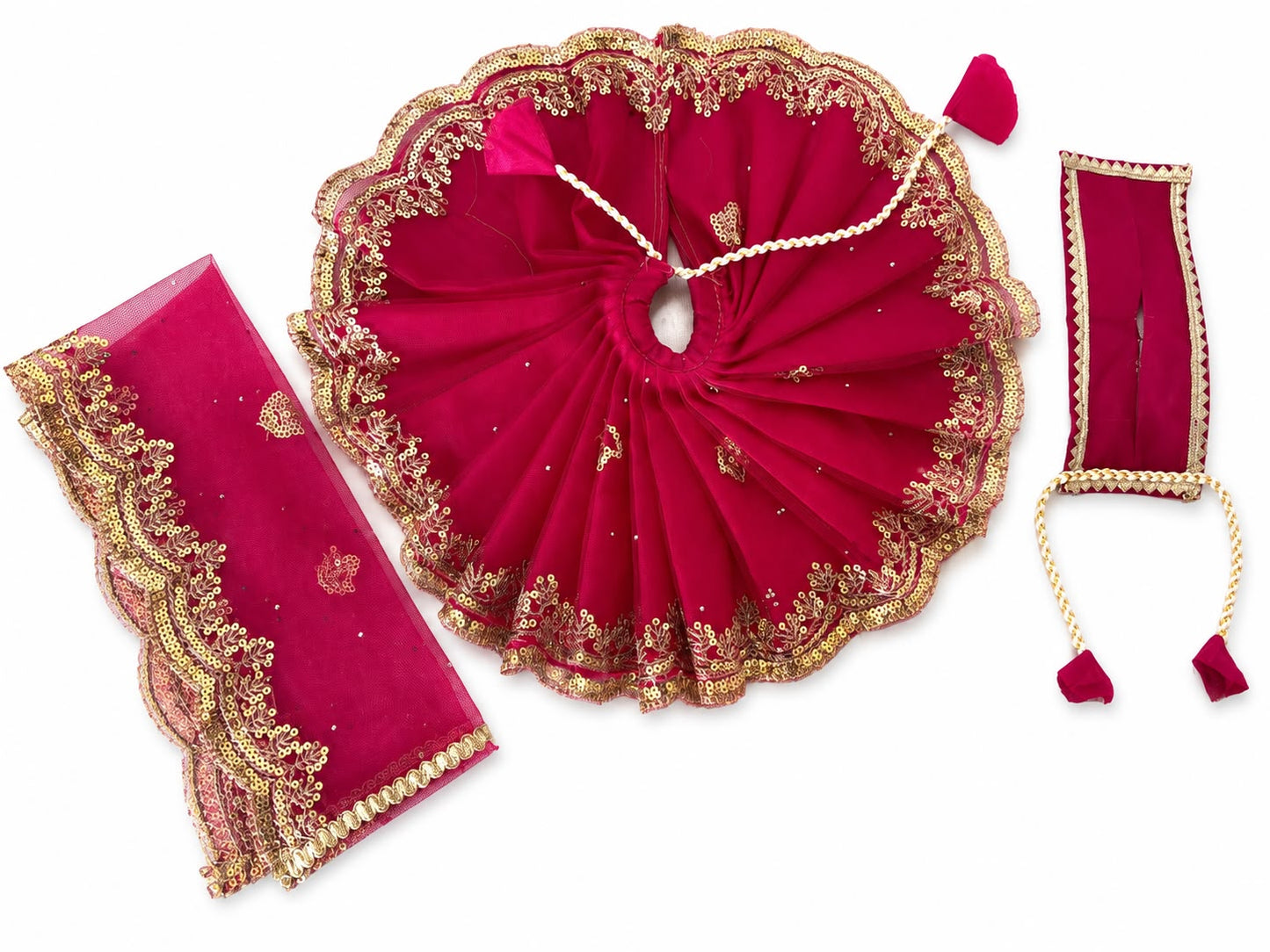 Jogan Meera Dark Pink Single Net Poshak for Radha Ju