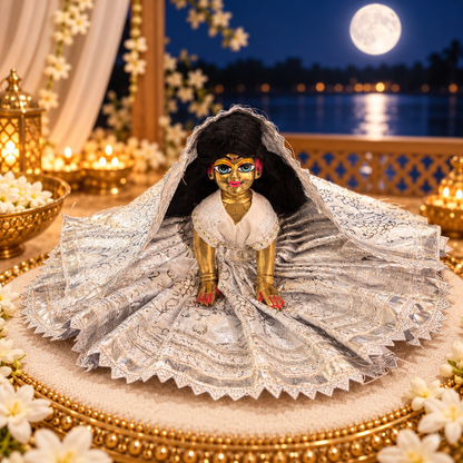 Jogan Meera Silver Poshak for Sharad Purnima for Radha Rani