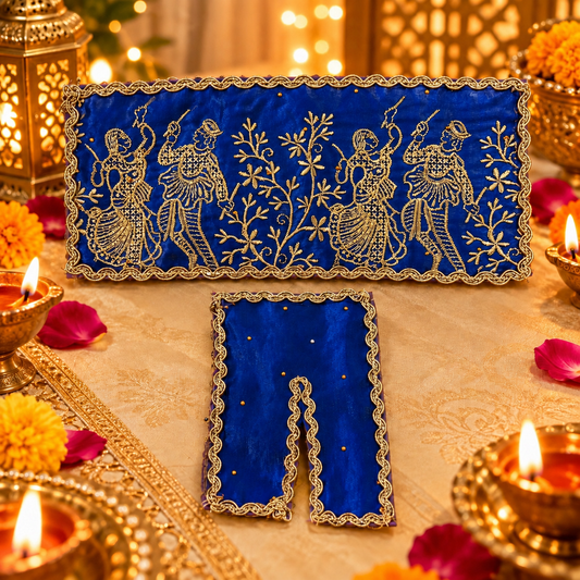 Jogan Meera Dark-blue Heavy Diwali Raja Rani Chira Vastra for Lalan Ju