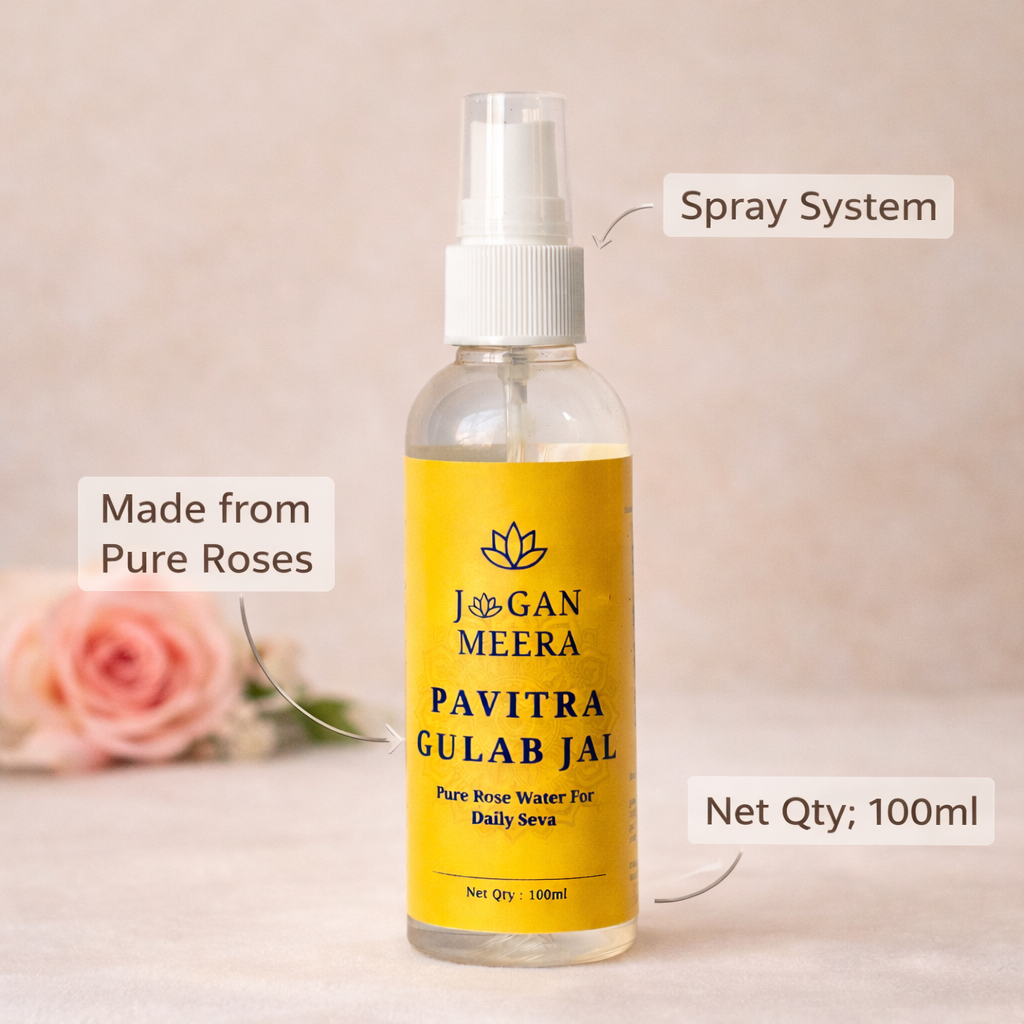 Jogan Meera Pure Gulab Jal – 100ml for Thakurji Seva