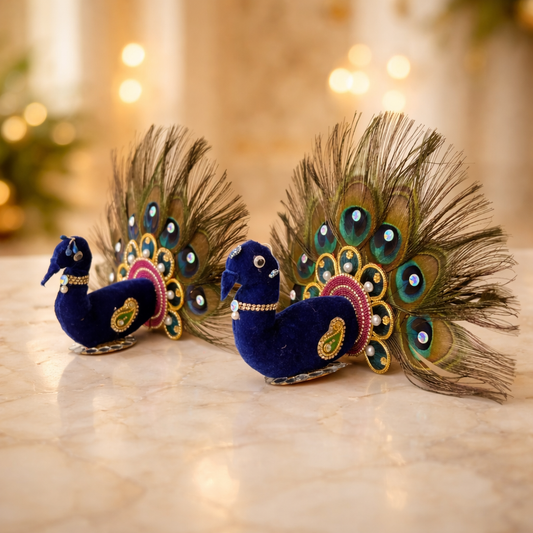 Jogan Meera Decorative Heavy Mor Pair for Mandir Seva