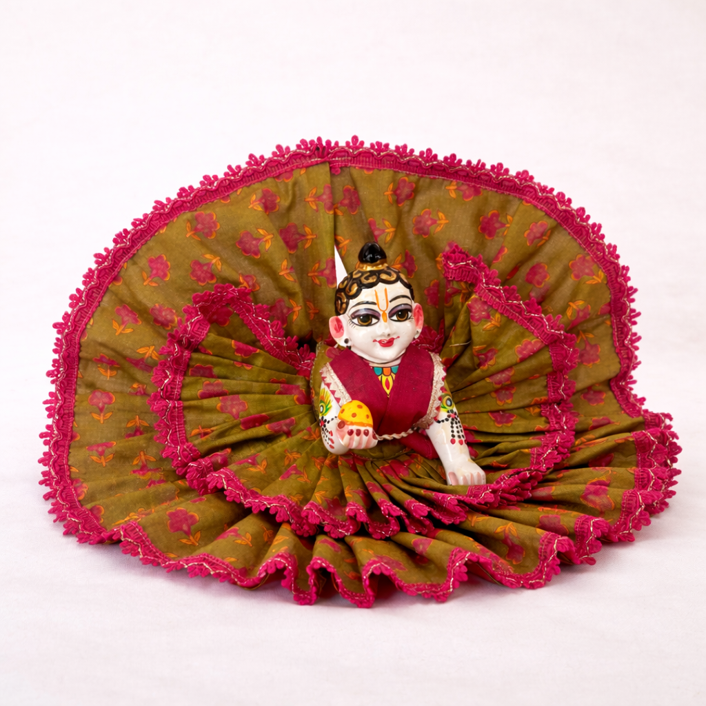 Jogan Meera Mehendi Cotton Poshak for Laddu Gopal