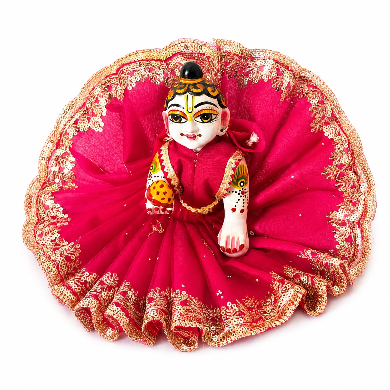 Jogan Meera Dark Pink Single Net Poshak for Laddu Gopal Ji