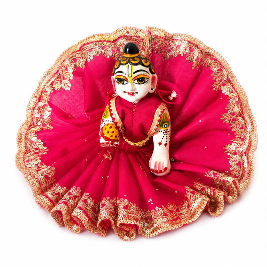 Jogan Meera Dark Pink Single Net Poshak for Laddu Gopal Ji