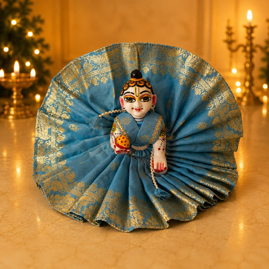 Jogan Meera Banarasi Light Blue Poshak for Laddu Gopal Ji