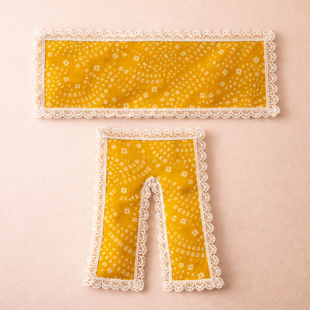 Jogan Meera Yellow Bandhani Print Chira Vastra for Lalan ju