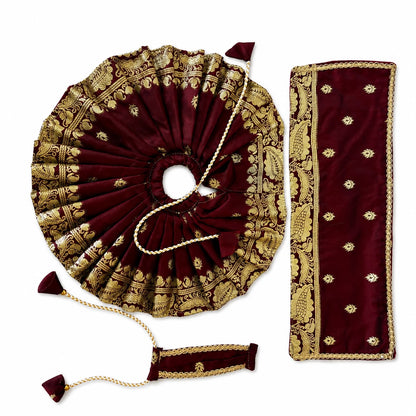 Jogan Meera Banarasi Brown Poshak for Radha Ju