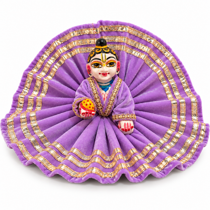 Jogan Meera Purple Daily Wear Gotta Velvet Poshak With Blouse for Laddu Gopal