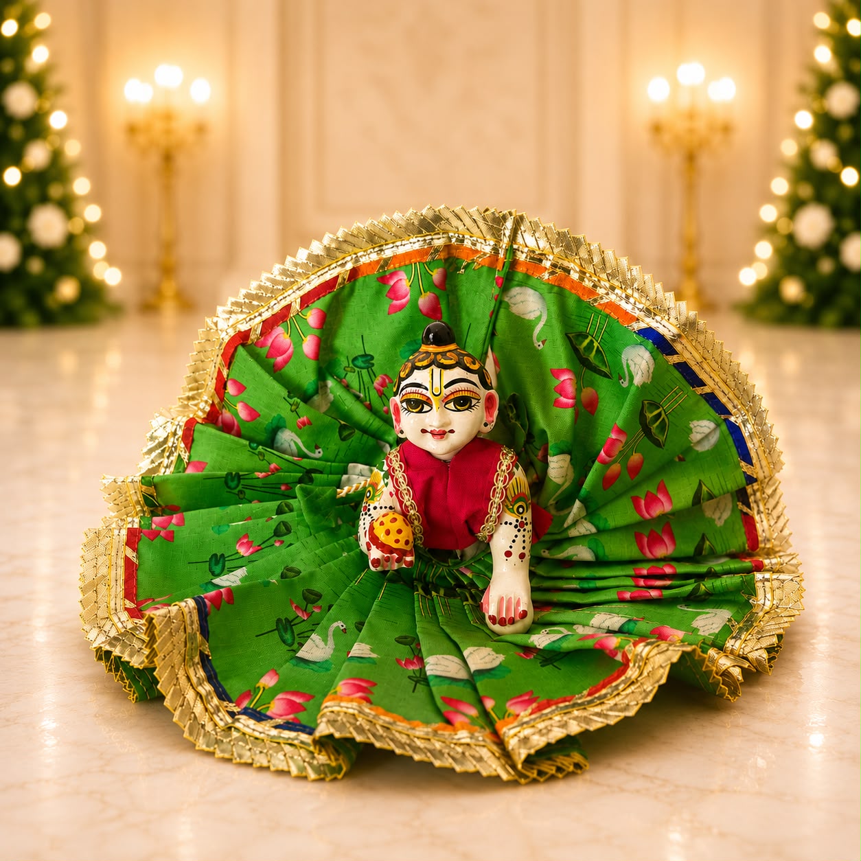 Jogan Meera Hariyali Amavasya Duck Printed Poshak for Laddu Gopal Ji