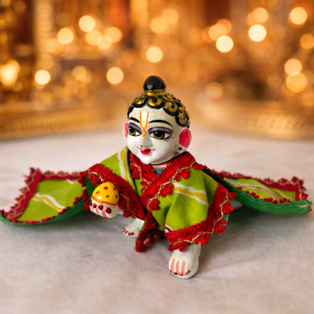 Jogan Meera Cotton Lehriya Chira Vastra – Green & Red