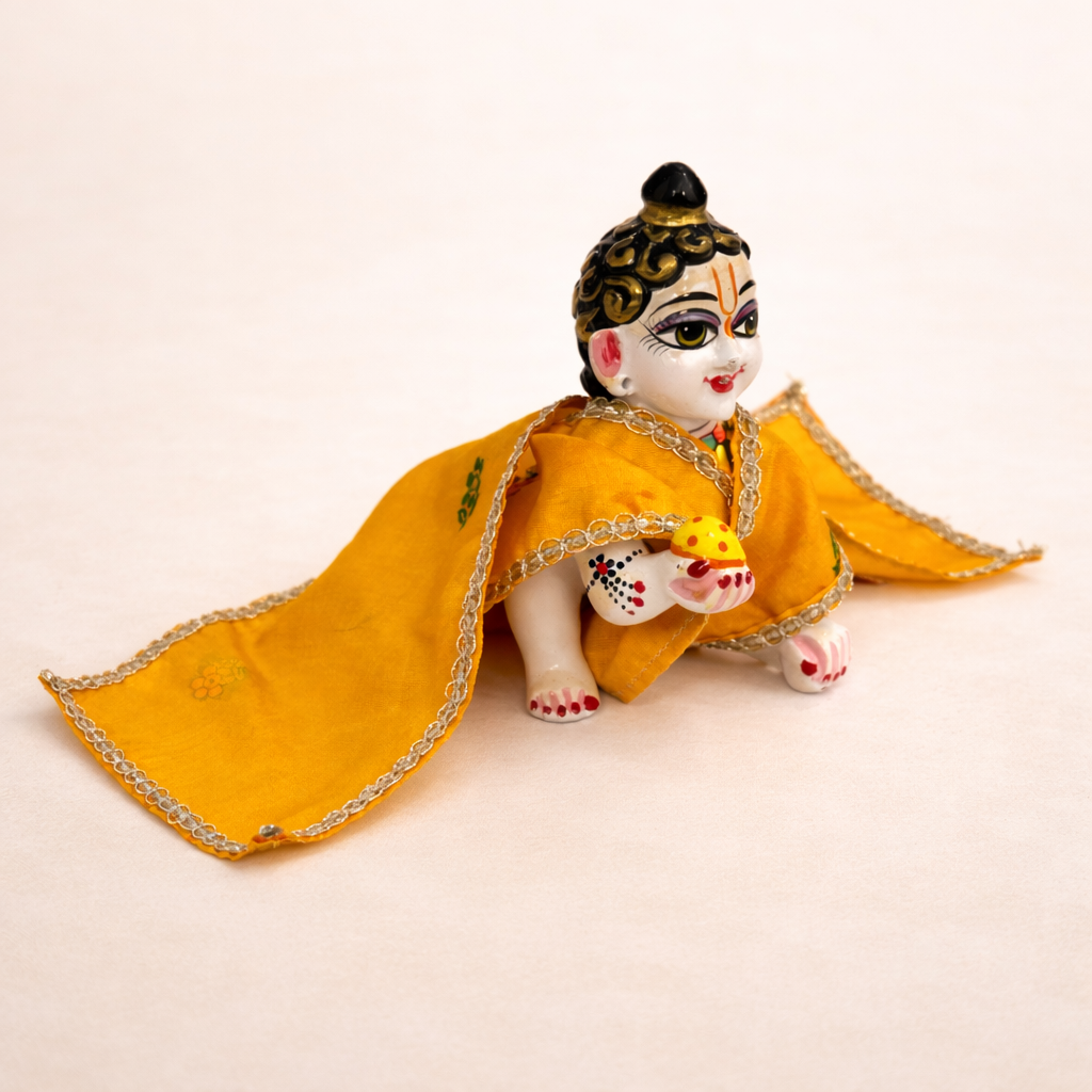 Jogan Meera Yellow Banarasi Fabric Chira Vastra for Lalan ju