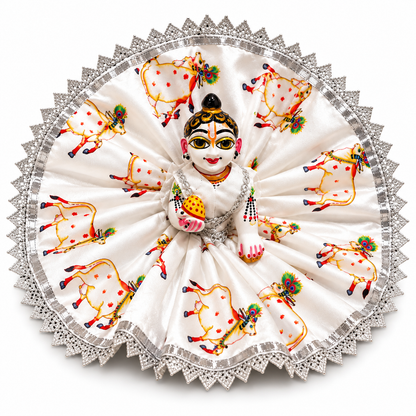 Jogan Meera Gopashtami Special White Cow Poshak for Laddu Gopal Ji