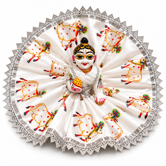 Jogan Meera Gopashtami Special White Cow Poshak for Laddu Gopal Ji