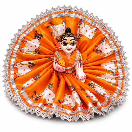 Jogan Meera Gopashtami Special Orange Cow Poshak for Laddu Gopal Ji