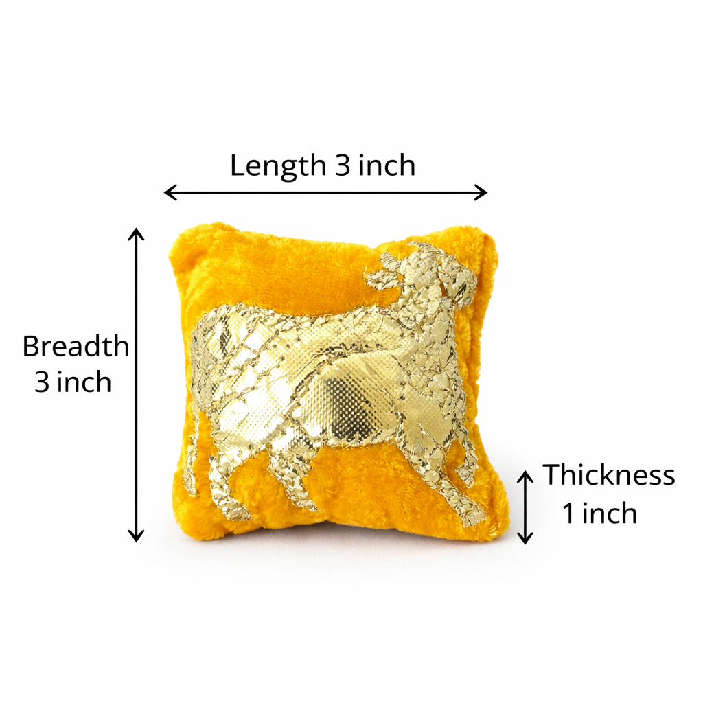 Jogan Meera Yellow Cow Pillow Pair for Laddu Gopal Seva