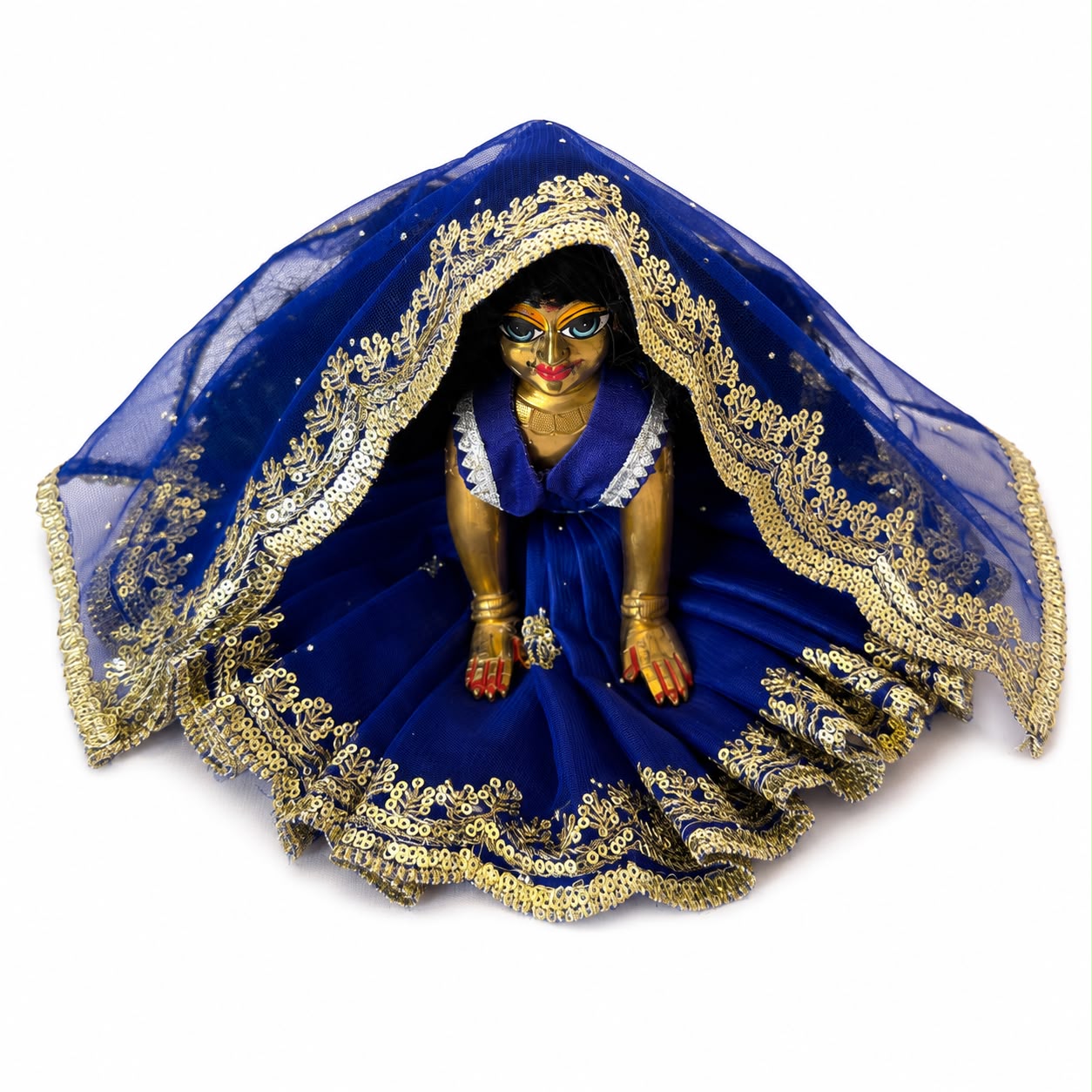 Jogan Meera Dark Blue Single Net Poshak for Radha Ju