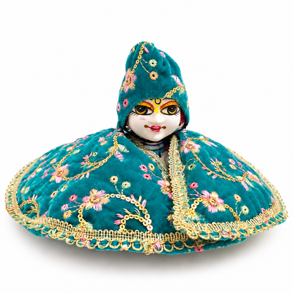 Jogan Meera Winter Blue Fargul Dress With Topa for Laddu Gopal Ji and Radha Ji
